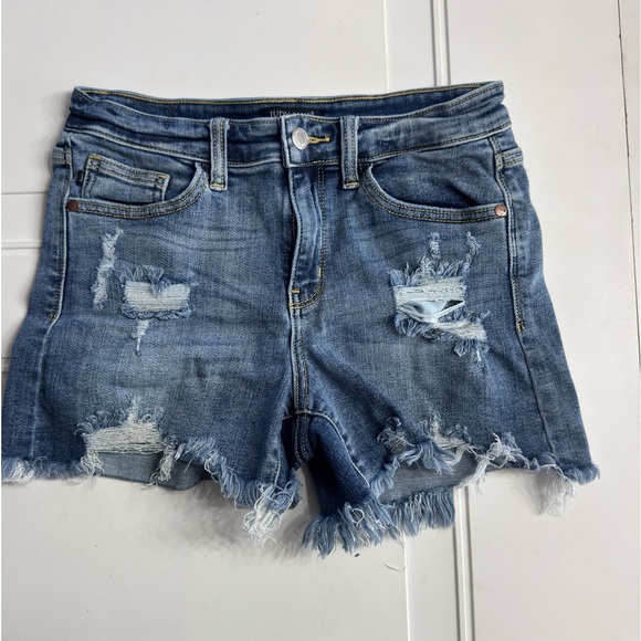 Judy Blue Pants - Judy Blue Jeans Womens Sz S Blue Denim Jean Shorts Super Distressed Stretch